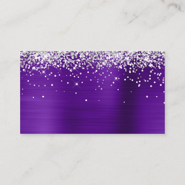 Carte De Placement Parties scintillant d'argent Indigo violet flacon  (Dos)