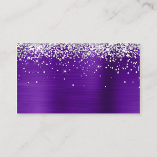 Carte De Placement Parties scintillant d'argent Indigo violet flacon