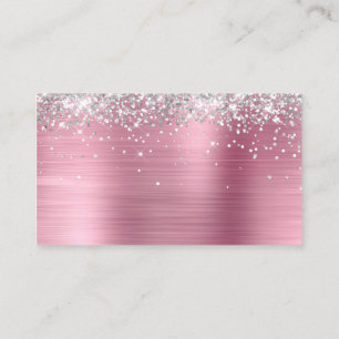 Carte De Placement Parties scintillant d'argent rose flou