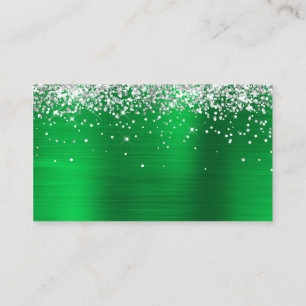 Carte De Placement Parties scintillant d'argent vert flacon