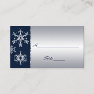 Carte De Placement Parties scintillant en argent de la marine REGARDE