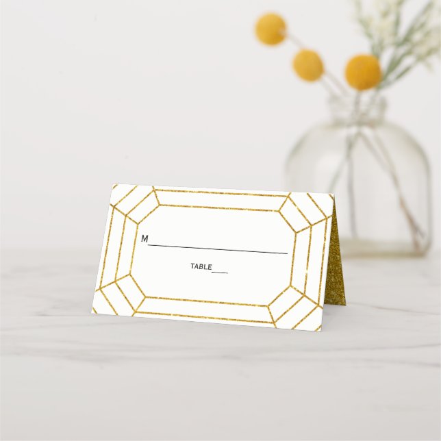 Carte De Placement Parties scintillant en or bijou en diamant mariage (Devant)