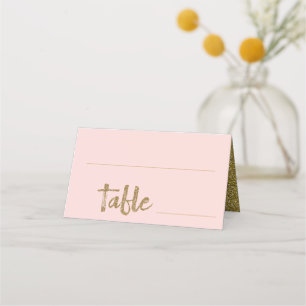 Carte De Placement Parties scintillant Gold Blush Pink Mariage Place
