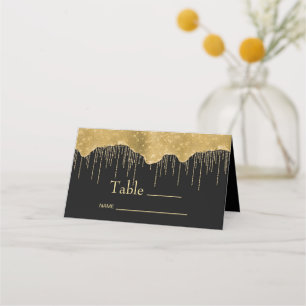Carte De Placement Parties scintillant Gold Drip