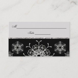 Carte De Placement Parties scintillant noire, argentée REGARDER Les f
