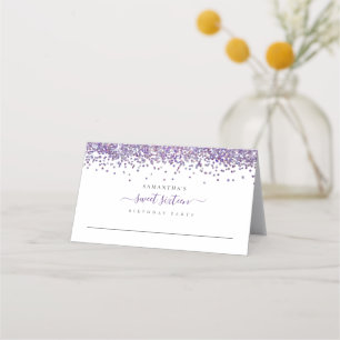 Carte De Placement Parties scintillant violet Sweet sixteen Anniversa