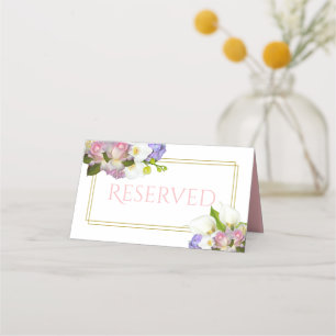 Carte De Placement Pastel Bouquet Spring Floral Mariage Réservé