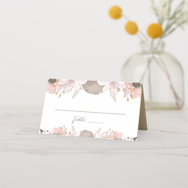 Carte De Placement Pastel Color Floral Mariage (Devant)