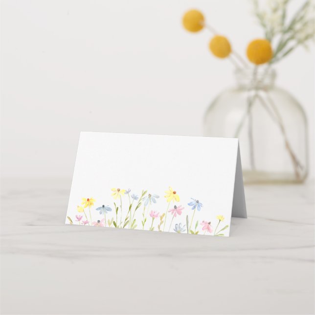 Carte De Placement Pastel Fleurs sauvages (Devant)
