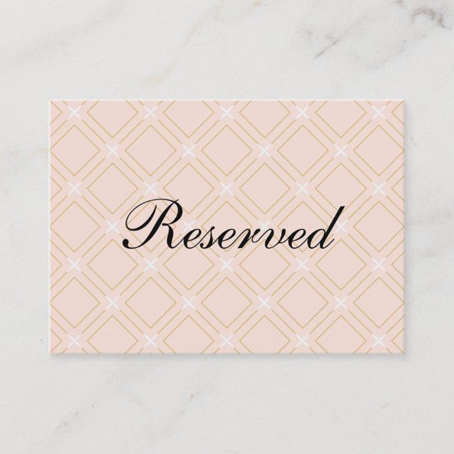 Carte De Placement Pastel Peach et Gold Géométrique (Devant)