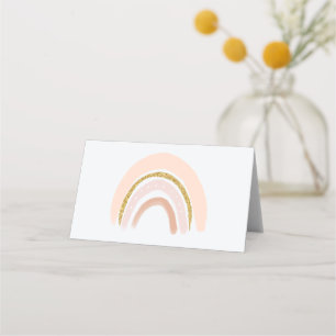 Carte De Placement Pastel Pink & Faux Parties scintillant Rainbow Boh