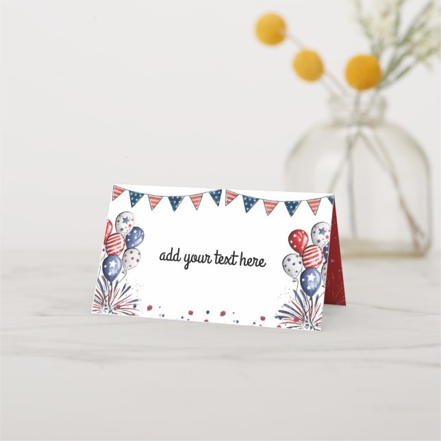 Carte De Placement Patriotique de l'Indépendance ou du Jour du Mémori (Devant)