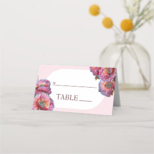 Carte De Placement Pavot en fleurs   Elégante aquarelle florale table