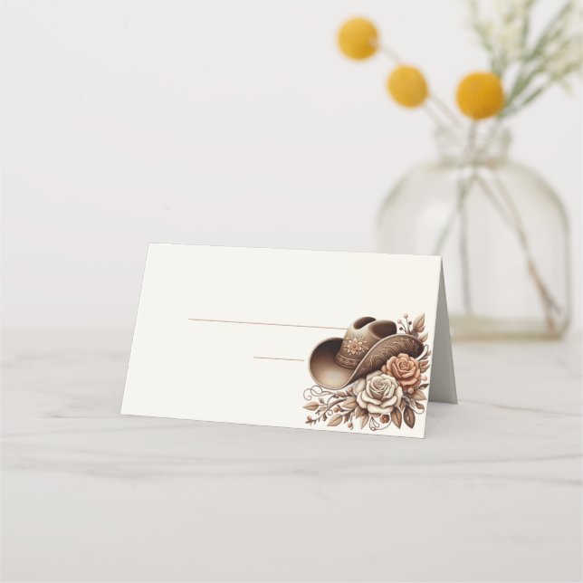 Carte De Placement Pays Western Cowgirl Casquette avec fleurs (Dos)