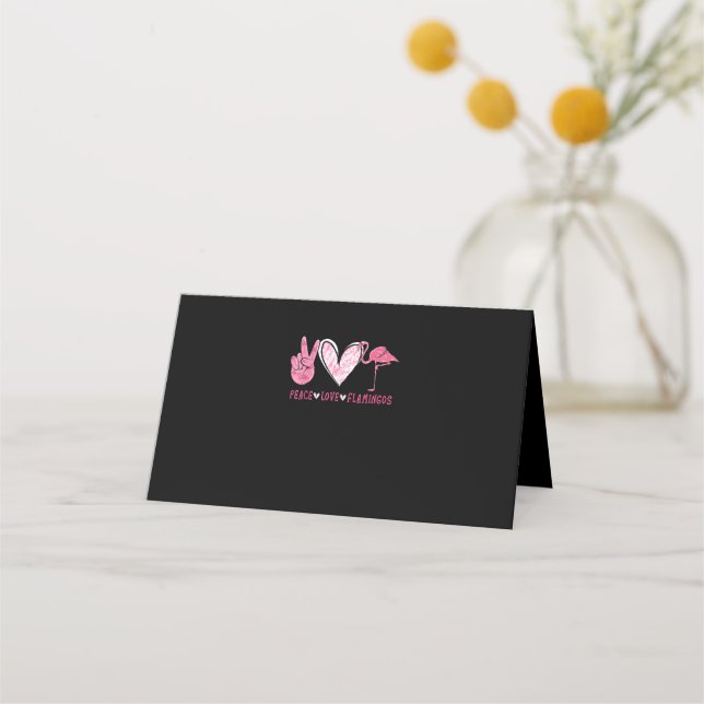 Carte De Placement Peace Love Flamingo | Flamingo Lover (Devant)
