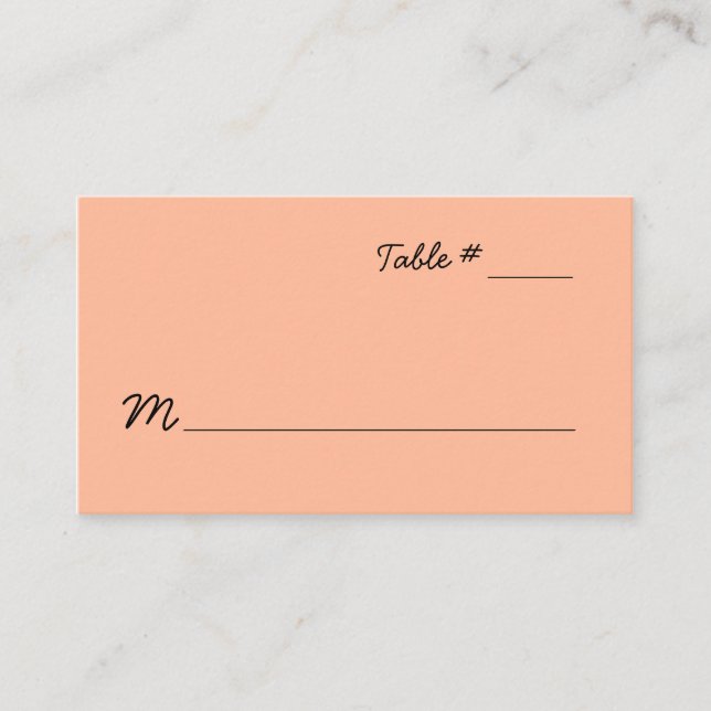 Carte De Placement Peach Escort Place Card (Devant)