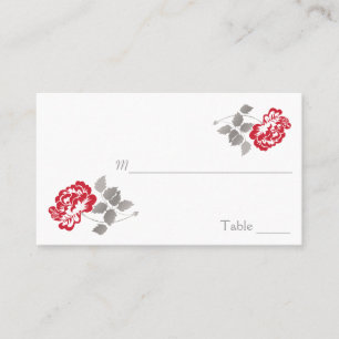 Carte De Placement Peine rouge sur blanc avec plaques de couleur