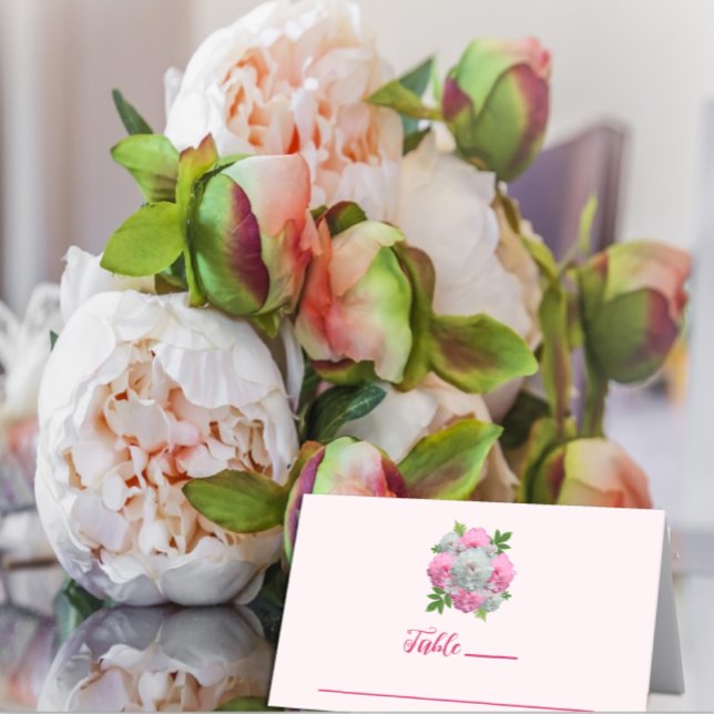 Carte De Placement Peony Bouquet Mariage (Créateur téléchargé)