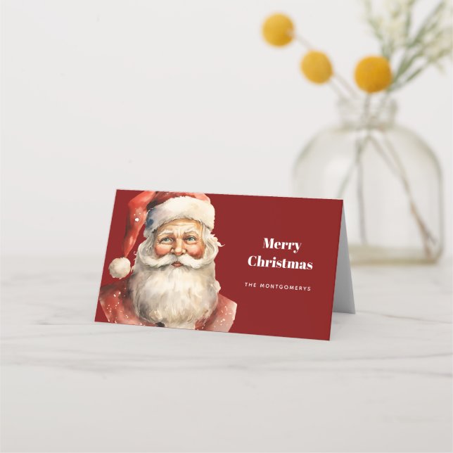 Carte De Placement Père Noël Noël rétro de Noël (Devant)