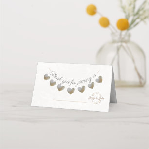 Carte De Placement Perle & crème dentelle coeur bund vintage mariage