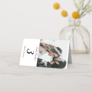 Carte De Placement Personnalisé Blanc Élégant Calligraphie Mariage ph