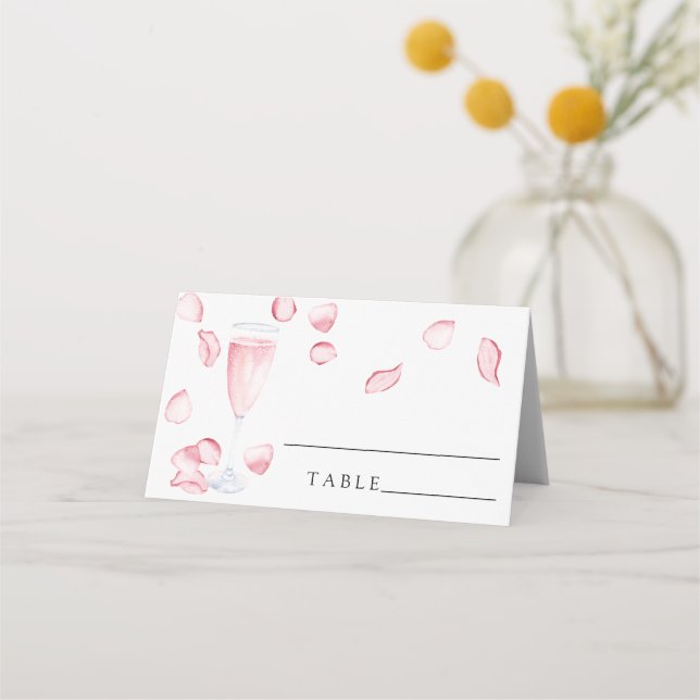 Carte De Placement Pétales et prosecco - cartons de table de mariage (Devant)