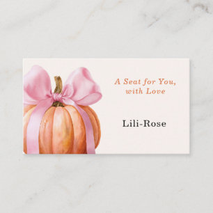 Carte De Placement Petit Baby shower Citrouille - Chute de Bow Rose