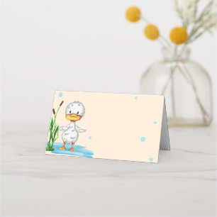 Carte De Placement Petit canard mignon dans un baby shower d'étang