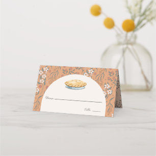 Carte De Placement Petite Cutie Pie Orange Floral Girl Baby shower