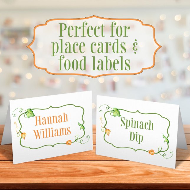 Carte De Placement Petite étiquette de tente de nourriture de conte d (Créateur téléchargé)