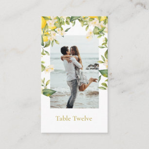 Carte De Placement Photo Gold Elegant Citrus citron Numéro de tableau