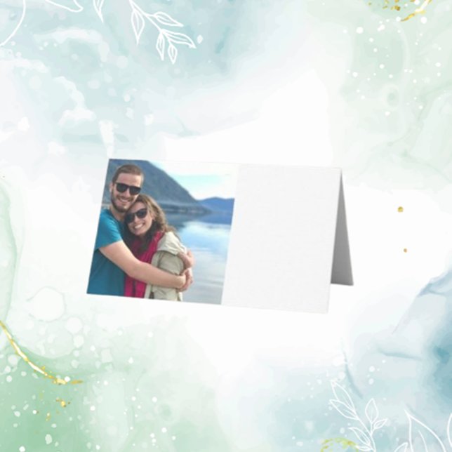 Carte De Placement Photo personnalisée Mariage détendu moderne (Create a heartfelt atmosphere at your wedding with our custom bridal blessing place cards.)