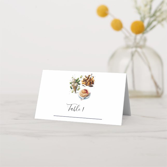 Carte De Placement Picks de crème glacée Baby shower de craquelures é (Devant)