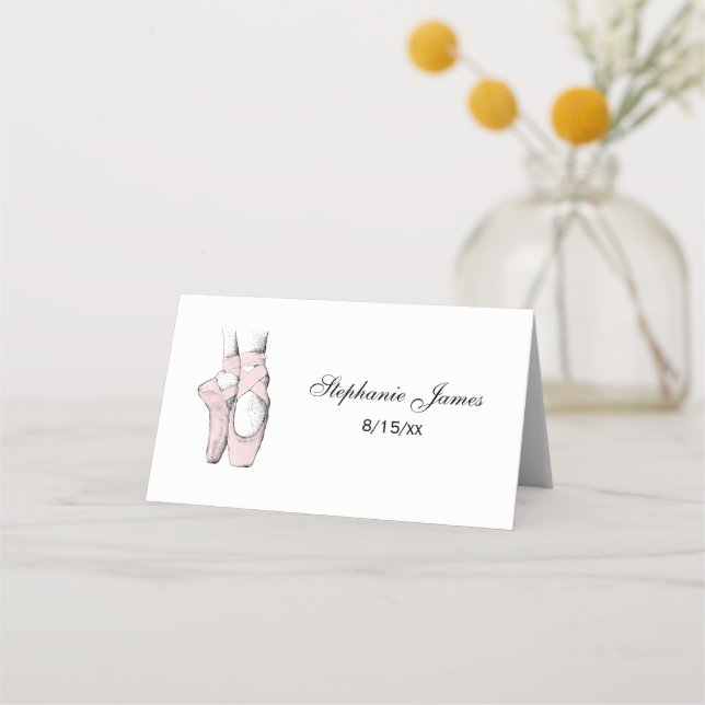 Carte De Placement Pieds de Ballerine sur Pointe #1 Rose Clair (Devant)