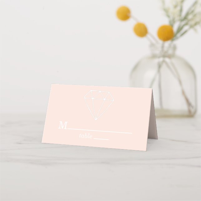 Carte De Placement Pierres Gem Mariage Pastel Personnalisé (Devant)