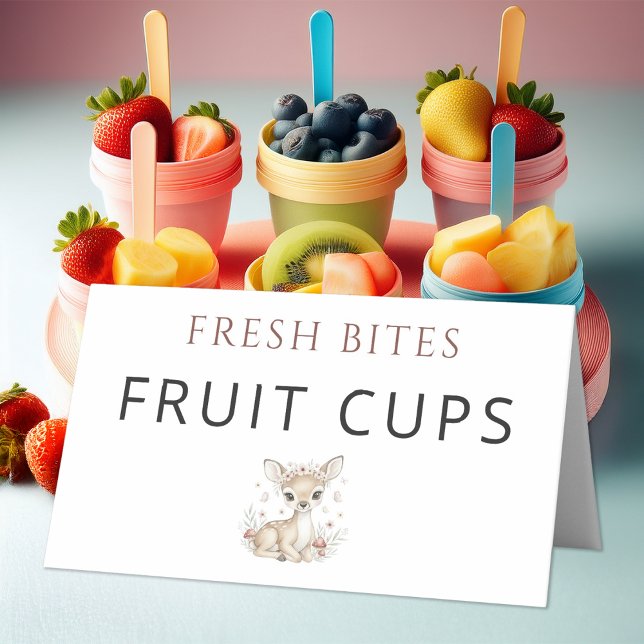Carte De Placement Pink Blush Woodland Deer Girl Baby Shower Fruit  (Créateur téléchargé)