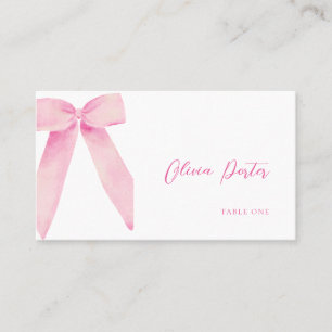 Carte De Placement Pink Bow Place Card Elle noue la douche à noeud