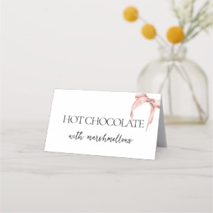 Carte De Placement Pink Bow She's Tying the Knot Fête des mariées