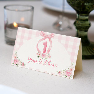 Carte De Placement Pink Bows Coquette Anniversaire Carte de lieu