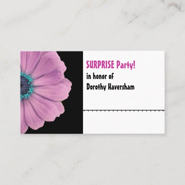 Carte De Placement Pink Daisy Surprise Anniversaire Table Place Card  (Devant)