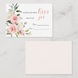Carte De Placement Pink Floral Green Combien de baisers dans Jar Jeu
