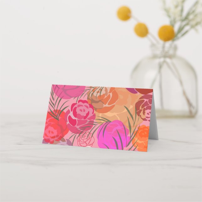 Carte De Placement Pink plants (Devant)