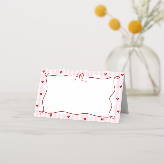 Carte De Placement Pink Red Hearts Little Sweetheart Valentine (Devant)