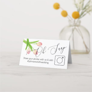 Carte De Placement Pink Tulip Photo Partager Carte de table pliée #ha