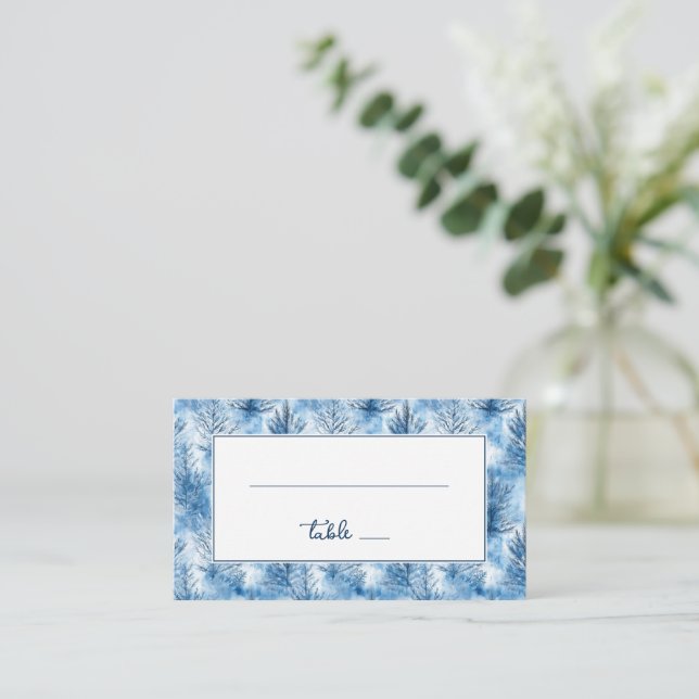 Carte De Placement Pins de style aquarelle bleu tranquille (Debout devant)