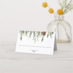 Carte De Placement Pins rustiques glands hiver Noël