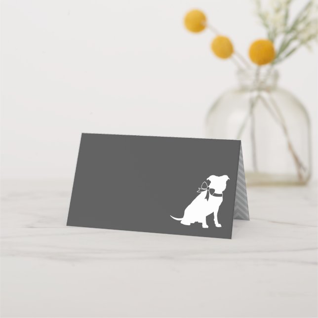Carte De Placement Pit Bull Chien Baby shower Genre Neutre Pitbull (Devant)