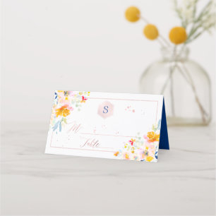 Carte De Placement PixDezines Bat mitzvah aquarelle, Roses de mi-été