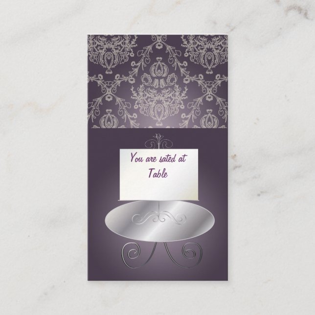 Carte De Placement PixDezines Dolcè Damask/plum+ivoire (Devant)