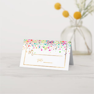 Carte De Placement PixDezines Étonnant/Confettis Arc-en-ciel/Étoile d